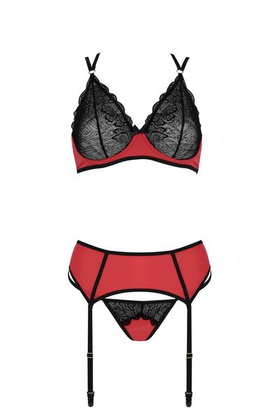Bielizna-Magnolia Set Red S/M zdjęcie 3