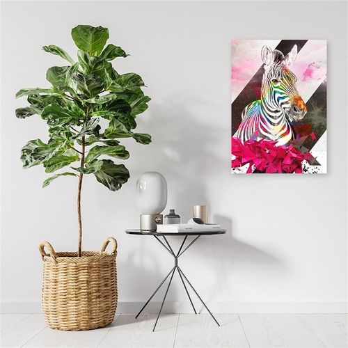 OBRAZ NA PŁÓTNIE Zebra Abstrakcja Kolorowy 80x120 na Arena.pl