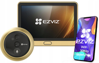 Wizjer elektroniczny EZVIZ DP2C GOLD Dzwonek z Kamerą Aplikacja Złoty