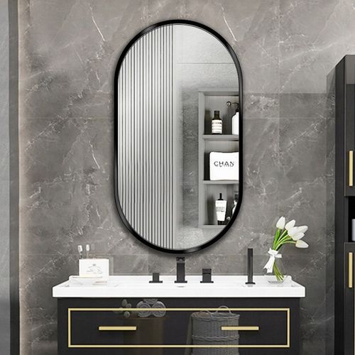 DUŻE LUSTRO OWALNE Industrialne ŁAZIENKOWE SALON SYPIALNIA CZARNE na Arena.pl