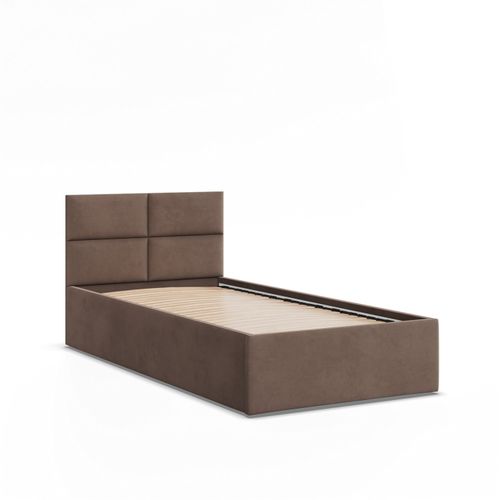 Łóżko Ramowe BORGO BRĄZOWE JEDNOOSOBOWE Tapicerowane Pojedyncze VELVET na Arena.pl