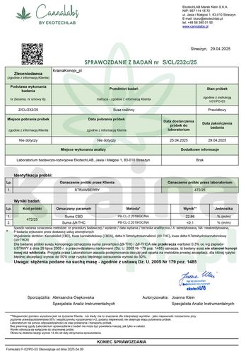 CBD SUSZ KONOPNY STRAWBERRY KUSH PRODUKT NATURALNY 5 g na Arena.pl