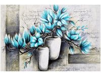 60X40CM MAGNOLIE NIEBIESKICH KOLORACH OBRAZ