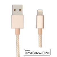 Kabel Lightning WG certyfikat MFI iPhone sznurkowy 1m złoty