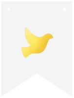 Baner DIY 16 cm - kształt ptak prawy