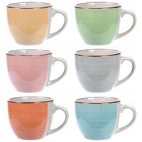 ZESTAW FILIŻANEK do KAWY ESPRESSO 6szt 90ml Ceramika kolorowe na Prezent