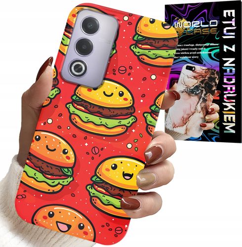 ETUI DO OPPO A80 5G - SŁODKIE UŚMIECHNIĘTE BURGERY POKROWIEC na Arena.pl