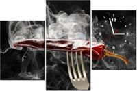 60CM 90 ZEGAR 3 ELEM GORĄCA PAPRYCZKA CHILI ŚCIENNY