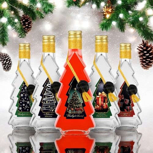 5x Butelki CHOINKA 500ml ZDOBIONA ŚWIĄTECZNA butelki na święta prezent na Arena.pl