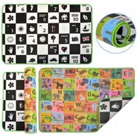 MATA PIANKOWA EDUKACYJNA DWUSTRONNA KONTRASTOWA 100x150X1 CM ALFABET POLSKI