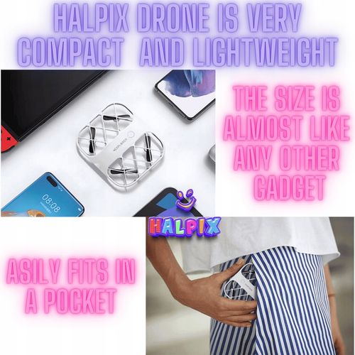 Trikowy mini dron Halpix zdalnie sterowany z kamerą 8K i Wi-Fi na Arena.pl