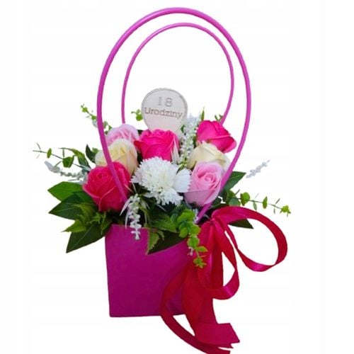 Flowerbox na Dzień Mamy Kwiaty Mydlane prezent urodziny rocznica ślub na Arena.pl
