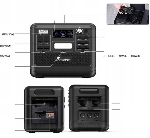Fossibot przenośna stacja zasilania 2048Wh 2400W-4800W Aplikacja elektrowni na Arena.pl