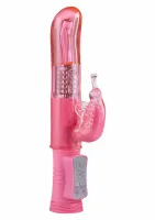 toyjoy happy hugging butterfly - wibrator z motylkiem, 8 trybow, 4