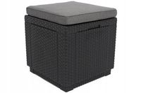 Pufa ogrodowa ze schowkiem CUBE rattan grafitowa