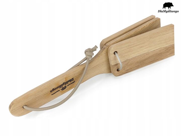 Klasyczna drewniana kołatka klepaczka dla naganiaczy na polowanie zdjęcie 8