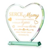 STATUETKA  szklane serce prezent dla mamy GRAWER UPOMINEK NA DZIEŃ MATKI
