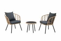 Zestaw mebli ogrodowych Verona Pro technorattan 2 os ciemnoszary