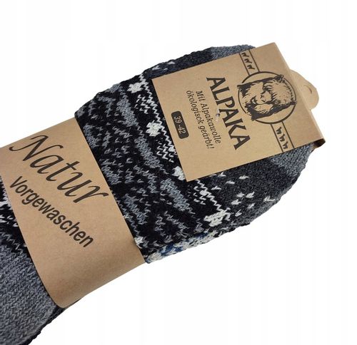 SKARPETY MĘSKIE ŚWIĄTECZNE WEŁNIANE GRUBE SKARPETKI ALPAKA 3-PAK 35-38 na Arena.pl