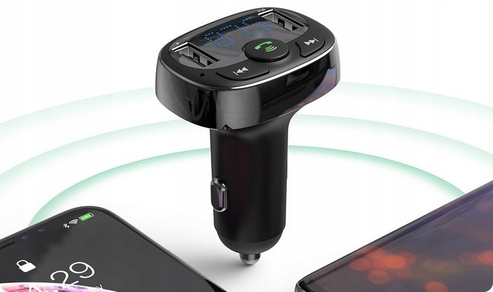 BASEUS TRANSMITER FM BLUETOOTH ŁADOWARKA SAMOCHODOWA MP3 2x USB SD/ TF 3.4A zdjęcie 4