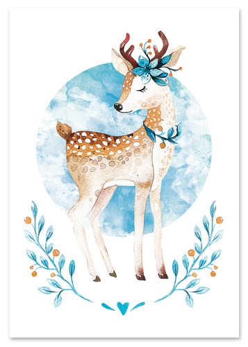 Plakat pokój dziecka sarenka 29,7x42 cm A3 na Arena.pl