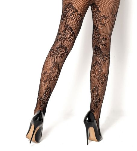 Siateczkowe pończochy z cyrkoniami na Arena.pl