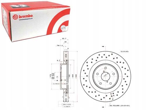 TARCZA HAM PRZOD 340X30 V BREMBO na Arena.pl