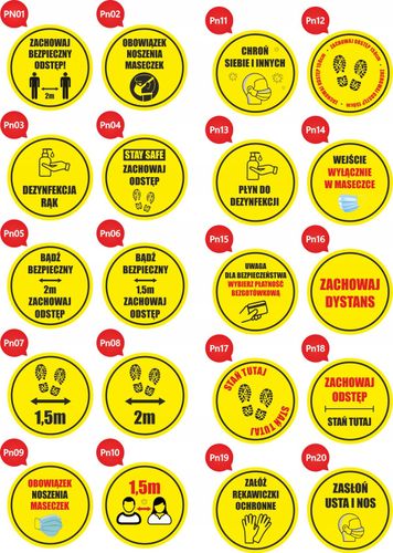 NAKLEJKA ostrzegawcza ZACHOWAJ DYSTANS ODLEGŁOŚĆ na Arena.pl