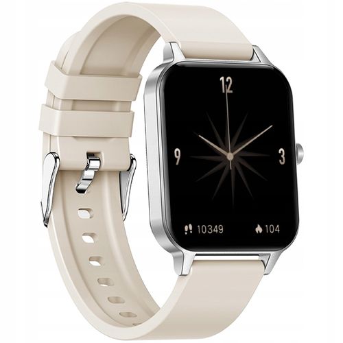 SMARTWATCH ZEGAREK DAMSKI ROZMOWY MENU PL PULS SMART WATCH SREBRNY 2 PASKI na Arena.pl