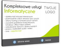 TABLICZKA REKLAMOWA szyld z dibondu nadruk 40x30 USŁUGI INFORMATYCZNE