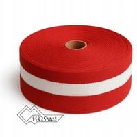 TAŚMA OSTRZEGAWCZA MATERIAŁOWA BIAŁO-CZERWONA 100M