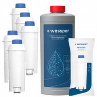 5x filtr wody do ekspresu Delonghi Magnifica + odkamieniacz do ekspresu 1l