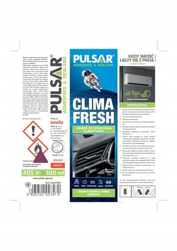 ŚRODEK DO CZYSZCZENIA KLIMATYZACJI SPRAY PULSAR CLIMA FRESH 300 ml na Arena.pl