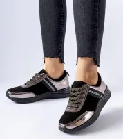 Czarno-szare skórzane sneakersy Castelfidardo 36