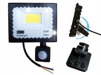 HALOGEN NAŚWIETLACZ LAMPA 20W 6500K 10500LM IP66 CZUJNIK RUCHU 120 KĄT