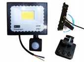 HALOGEN NAŚWIETLACZ LAMPA 20W 6500K 10500LM IP66 CZUJNIK RUCHU 120 KĄT