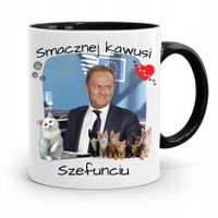 Kubek Czarny Donald Tusk Po Platforma Prezent Z Nadrukiem Ze Zdjęciem