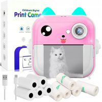 DRUKARKA TERMICZNA APARAT KAMERA 3W1 RÓŻ DRUKARKA NATYCHMIASTOWA+13 ROLEK