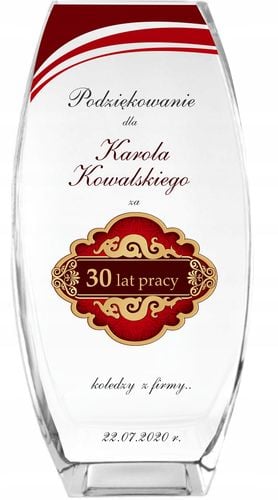 Wazon z nadrukiem UV podziękowanie dla pracownika na Arena.pl