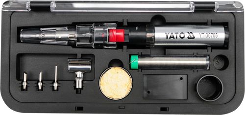 lutownica gazowa 3in1 z akcesoriami z zapłonem piezo - yt-36706 na Arena.pl