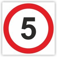 ZNAK DROGOWY Naklejka Ograniczenie 5 km b33 40cm