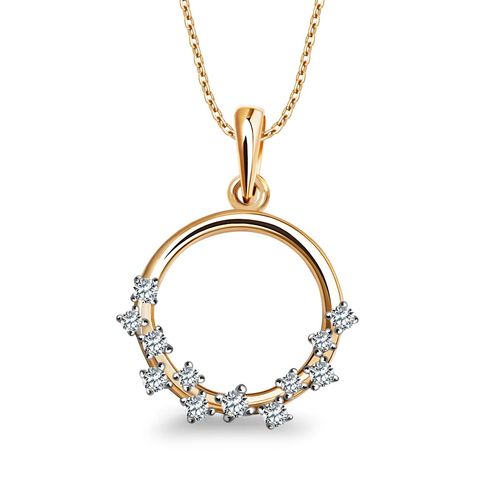 złoty wisiorek kółko z cyrkoniami na Arena.pl