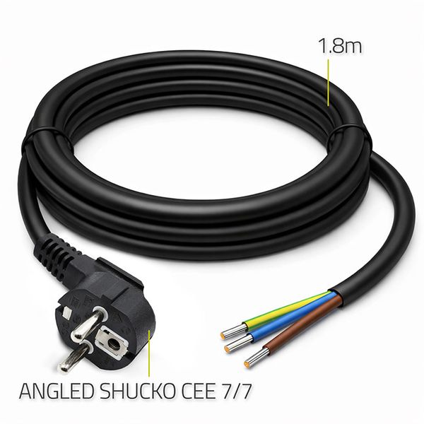 Qoltec kabel zasilający Schuko kątowy 1,8m zdjęcie 3