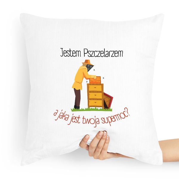 Poduszka Prezent Dla Pszczelarza Jestem Z Nadrukiem Ze Zdjęciem zdjęcie 1