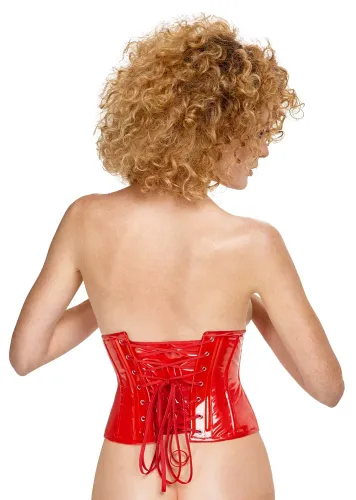 black level gorset talia sznurowany czerwony xl błyszczący zip na Arena.pl