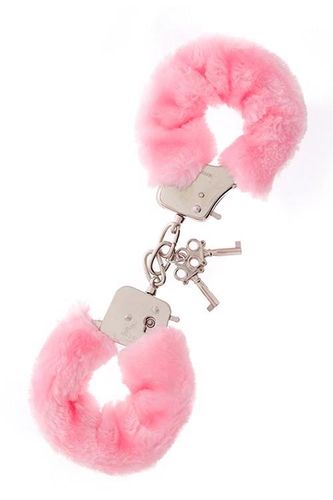 kajdanki-metal handcuff with plush pink na Arena.pl