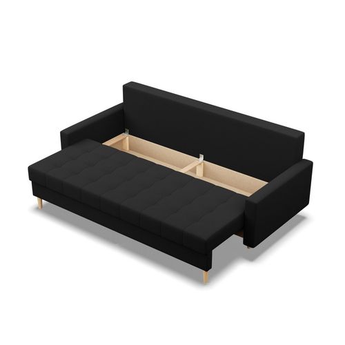 Kanapa skandynawska, pikowana, NUBO, 212x92x92 cm, czarny na Arena.pl