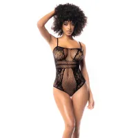 leg avenue bodystocking siateczkowy kwiatowy czarny uniwersalny