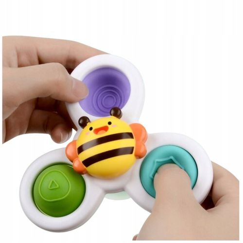 3 X FIDGET SPINER ZABAWKA DO KĄPIELI SENSORYCZNA GRZECHOTKA Z PRZYSSAWKĄ na Arena.pl