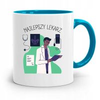 Kubek Błękitny Dla Doktora Najlepszy Lekarz Z Nadrukiem Ze Zdjęciem
